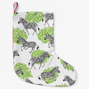 Meia De Natal Pequena Padrão branco sem costura com zebras. ilustraçã