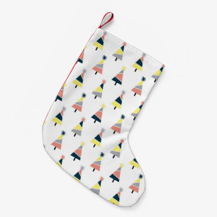 Meia De Natal Pequena Padrão colorido da árvore de Natal