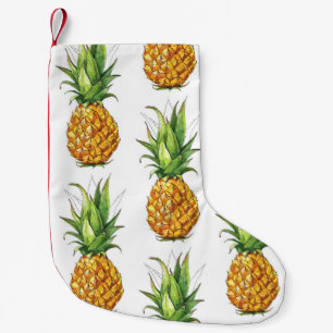 Meia De Natal Pequena Padrão de abacaxi de verão, design sem costura.