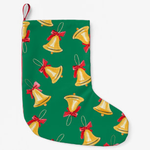 Meia De Natal Pequena Padrão de aquarela sem costura com o sino