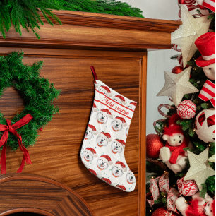 Meia De Natal Pequena Padrão de Cachorro de Natal da Raça Malamute do Al