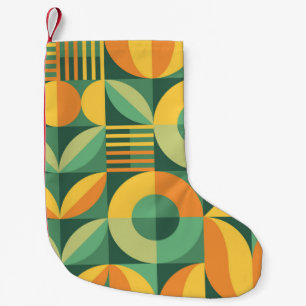 Meia De Natal Pequena padrão de colheita geométrica abstrato no escand