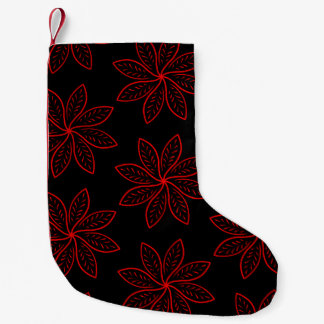 Meia De Natal Pequena Padrão de Crimson em Preto