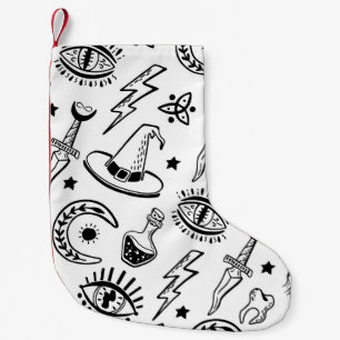 Meia De Natal Pequena Padrão de Desenho de Tinta Mágica Sem Olhos