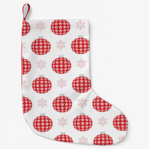 Meia De Natal Pequena Padrão de enfeites de natal vermelho