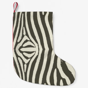 Meia De Natal Pequena Padrão de Estampa Animal de Listra de Zebra Modern