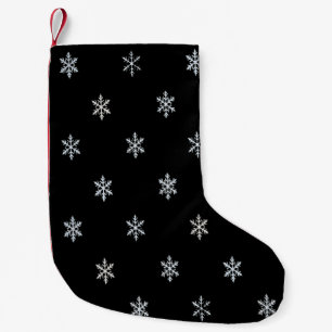Meia De Natal Pequena Padrão de Floco de Neve Elegante Design de Inverno