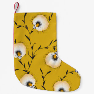 Meia De Natal Pequena padrão de flor sem descontinuidades em amarelo abs