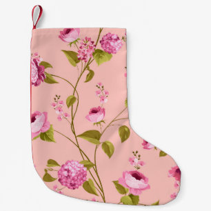 Meia De Natal Pequena Padrão de Flores 17