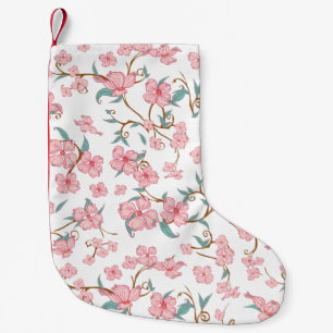 Meia De Natal Pequena Padrão de Flores Sinistro