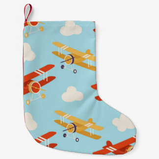 Meia De Natal Pequena Padrão de Fundo das Nuvens de Planes de Vintagem