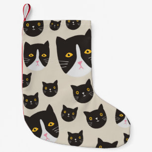 Meia De Natal Pequena Padrão de gatos sem costura/