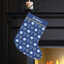 Meia De Natal Pequena Padrão de Hanukkah Cute