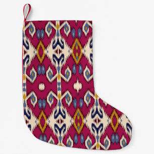 Meia De Natal Pequena Padrão de ikat chevron étnico tradicional