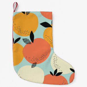 Meia De Natal Pequena Padrão De Laranjas: Design Sem Costura Vibrante.