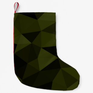 Meia De Natal Pequena Padrão de malha geométrica preta verde exército es