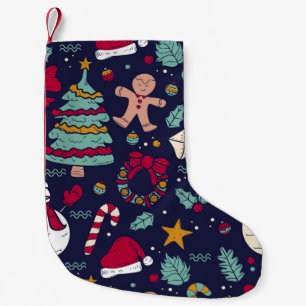 Meia De Natal Pequena Padrão de Natal