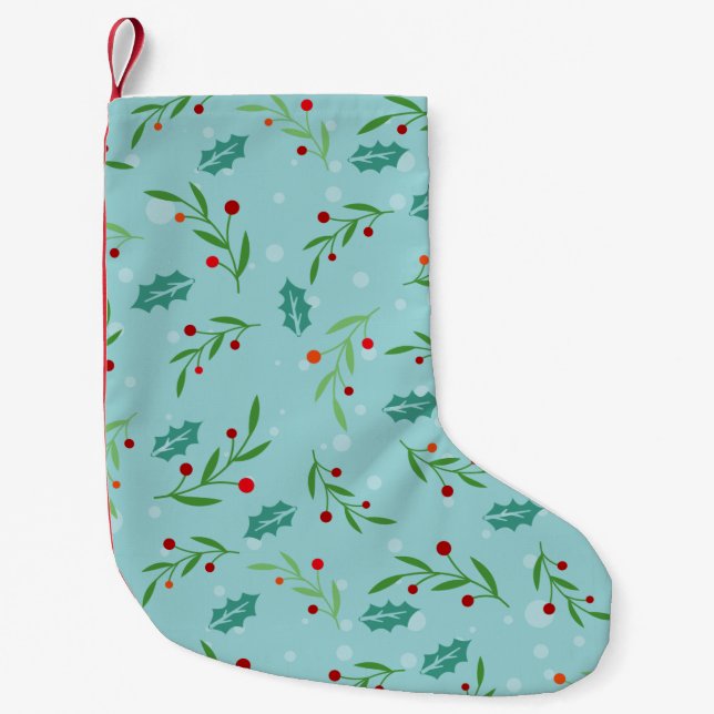 Meia De Natal Pequena Padrão de Natal 126 (Frente)