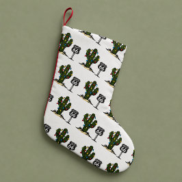 Meia De Natal Pequena Padrão de Natal da Rota 66 do Cacto Saguaro