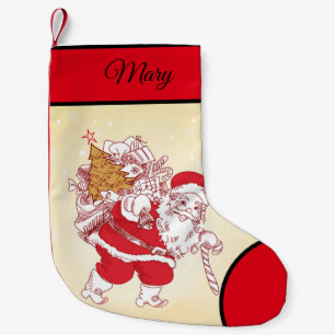 Meia De Natal Pequena Padrão de Natal elegante