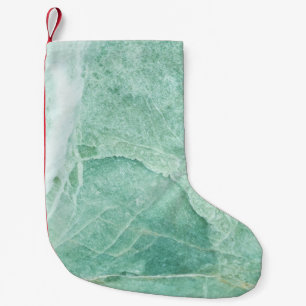 Meia De Natal Pequena Padrão de pedra mármore, textura verde.