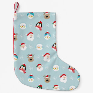 Meia De Natal Pequena Padrão de personagens de natal, gif de natal