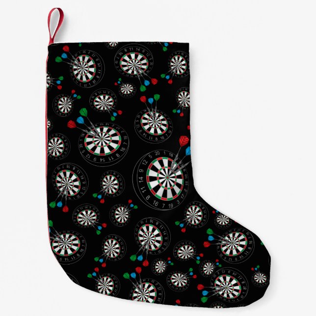 Meia De Natal Pequena Padrão de prancheta preto (Frente)