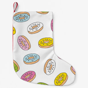 Meia De Natal Pequena Padrão de rosquinha de porta, design sem costura.