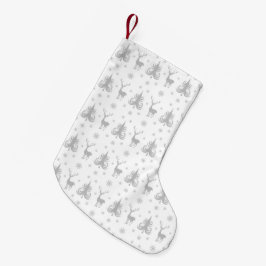 Meia De Natal Pequena Padrão de Veado Elegante