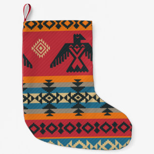Meia De Natal Pequena Padrão de Vintagem Tribal das Águias Étnicas