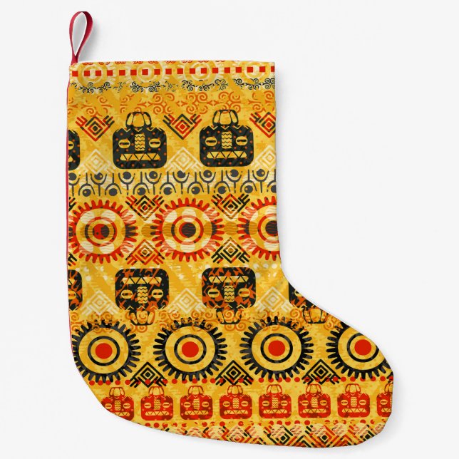 Meia De Natal Pequena Padrão descontínuo tribal (Frente)