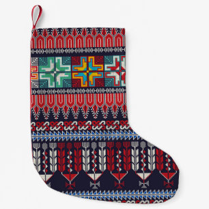 Meia De Natal Pequena Padrão do bordado palestino Motif.