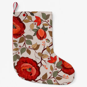 Meia De Natal Pequena Padrão floral colorido. Papel de parede com grand