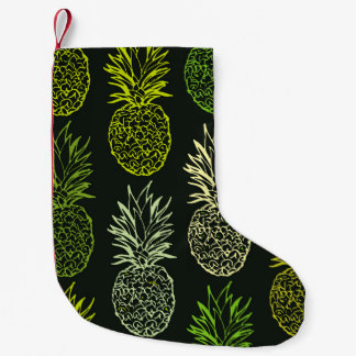 Meia De Natal Pequena Padrão floral de rabisco desenhado à mão. Palm lea