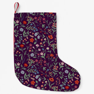 Meia De Natal Pequena Padrão floral decorativo sem costura.