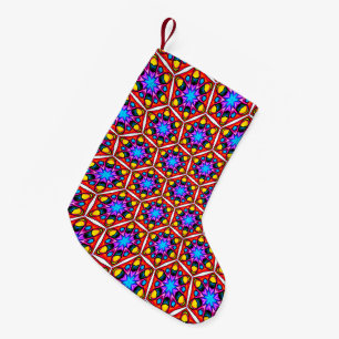 Meia De Natal Pequena Padrão Floral Elegante Abstrato