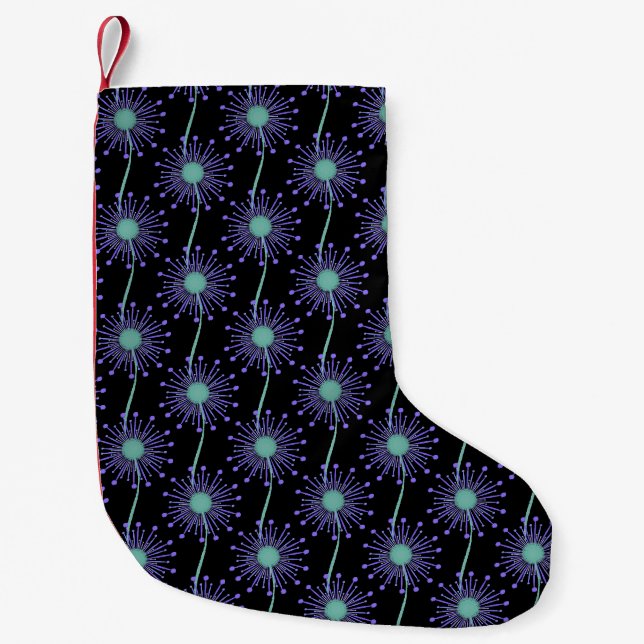 Meia De Natal Pequena Padrão floral fofo de fundo (Frente)