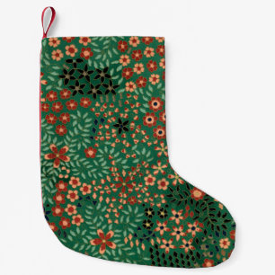 Meia De Natal Pequena Padrão floral japonês bonito vintage