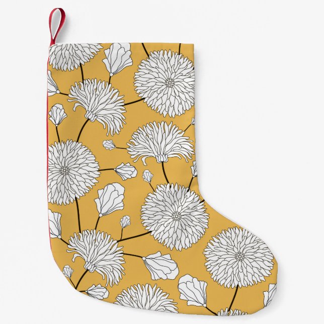 Meia De Natal Pequena Padrão floral sem costura. impressão com flores. T (Frente)