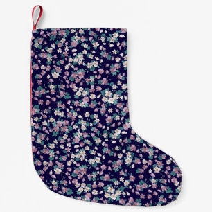 Meia De Natal Pequena Padrão floral uniforme simples com cor brilhante