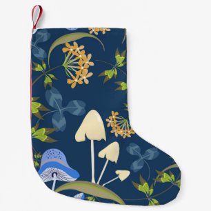 Meia De Natal Pequena Padrão floral vítreo sem costura com flores, Léa
