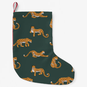 Meia De Natal Pequena Padrão leopardo, cor plana, design illustr sem co