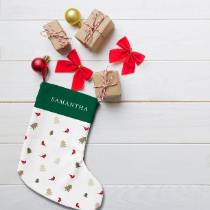 Meia De Natal Pequena Padrão mínimo moderno da árvore de Natal do Cardea