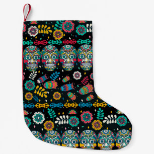 Meia De Natal Pequena Padrão multicolorido perfeito. Estilo Boho decora