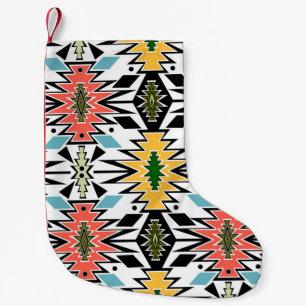 Meia De Natal Pequena Padrão ornamental africano tribal sem costura