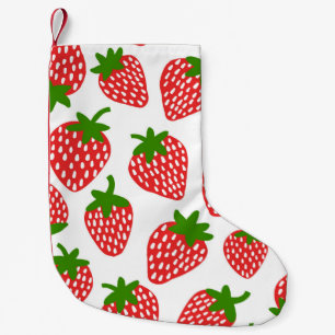 Meia De Natal Pequena Padrão perfeito de Strawberrie. Ilustração Vint