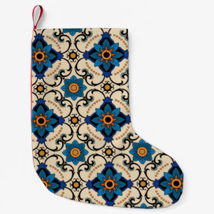 Meia De Natal Pequena Padrão perfeito de vinheta. Ornamento étnico col