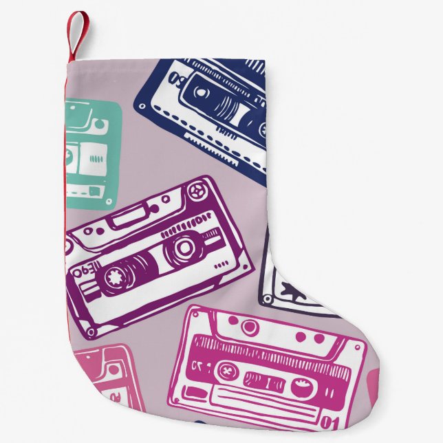 Meia De Natal Pequena padrão perfeito desenhado manualmente com áudio an (Frente)