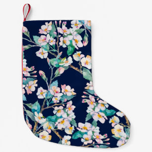 Meia De Natal Pequena padrão primavera. Ramos de flores. Aquarela. Vi