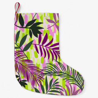 Meia De Natal Pequena Padrão sem costura botânico misturado com sh geomé